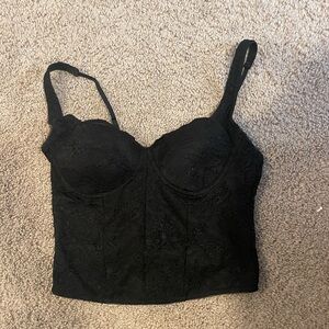 Elegant Black Lace Bustier